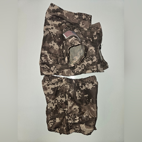 Build A Bear Digital Camo Outfit With Brown Military Style Boots, Bear Clothing - Picture 8 of 11